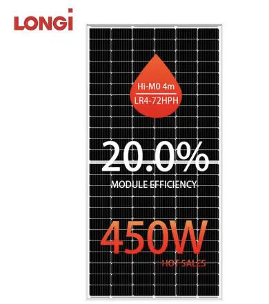 Longi 166mm Miniature Solar Panels Wholesale Half Cell 450w Mono Facial LR4