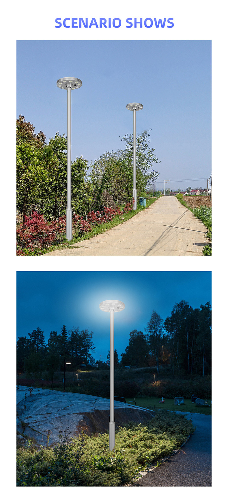 8 Heads 160w Outdoor Led Garden Pole Lights Solar Powered Planet Style D439mm