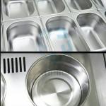 Sliding Door Ice Cream Showcase Freezer Direct Cooling 10 Trays 6 Barrels