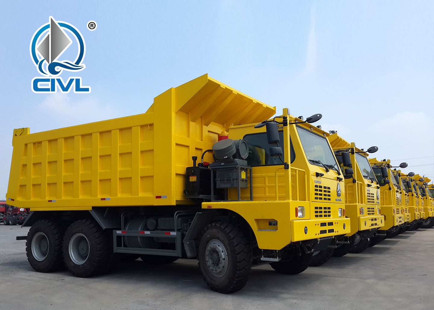 Sinotruk 70tons Off Road Mining Dump Truck Tipper 6x4 Driving Model 371hp With HYVA Hdraulic Lifting System