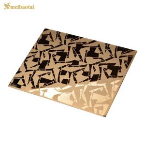 Wholesale Rose Gold ASTM Etched 304 Stainless Metal Sheet Four Feet 1.0MM Thk from china suppliers