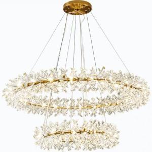 Wholesale Modern Diameter 80cm Height 30cm Round Hanging Crystal Chandelier from china suppliers