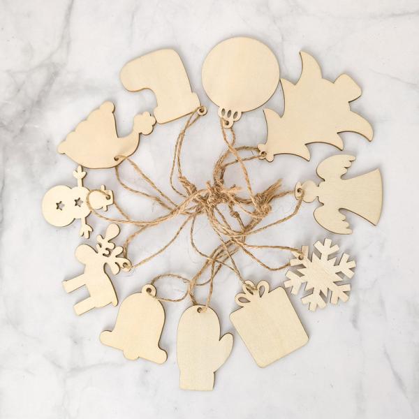 DIY Wooden Christmas Ornaments Unfinished Predrilled Wood Slices for Holiday