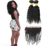 Raw Double Weft Brazilian Curly 360 Frontal Closure Water Wave Human Virgin Hair