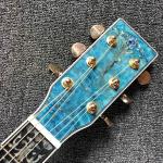 Custom OM Body Acoustic Electric Guitar Real Abalone Inlays Ebony Fingerboard