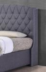 Modern Linen Upholstered Queen Bed With Drawer High Density Sponge