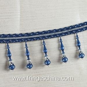 Wholesale Handmade fashionable chain beads lace tassels fringes for curtain/sofa/pillow decoration from china suppliers