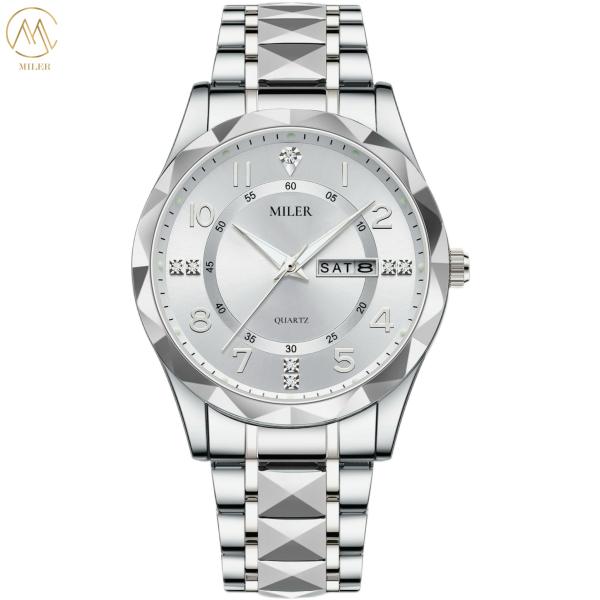 ML 1003 Original Quartz Movement Men's Montre Diamond Dial Daily Waterproof