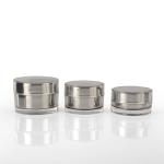 Grey Plastic Plating Cosmetic Cream Jars Plastic Makeup Containers 15g 30g 50g