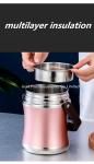 Outdoor travel 1.6L lunch box metal students thermo stainless steel 3 layers