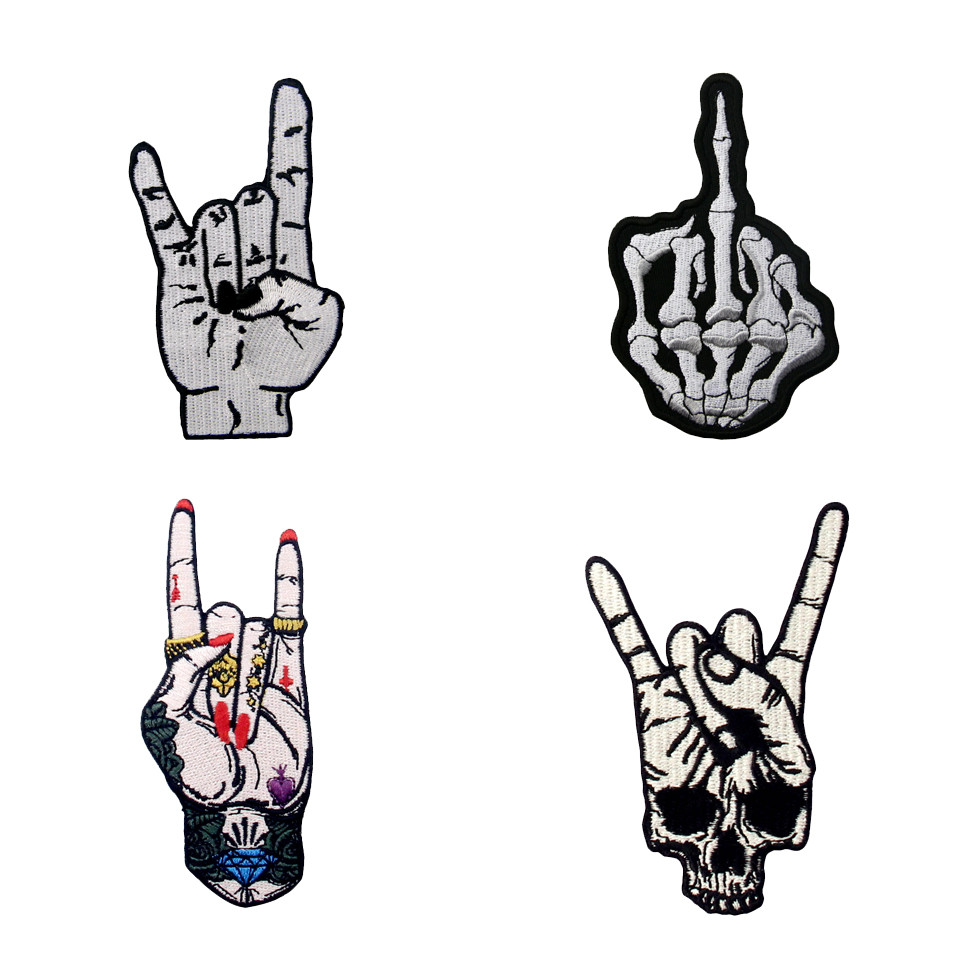 50% 75% 100% Embroidery Motorcycle Rocker Patches With Iron On Backing