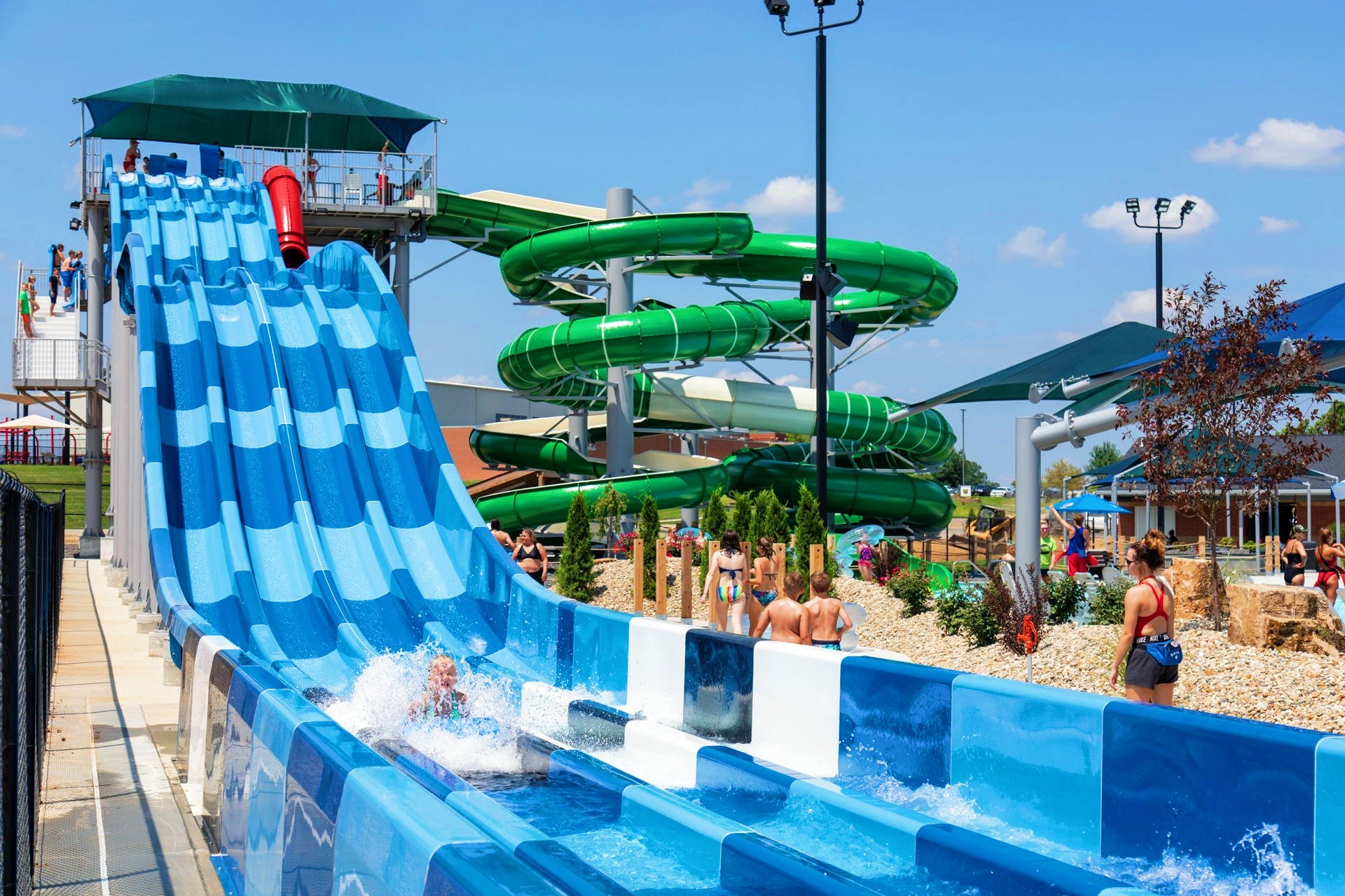 OEM Water Theme Park Outdoor Playground Water Attraction Fiberglass Slide