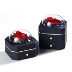 Rose 2 Layer Drawer Jewelry Box , 1200g Clear Window Wedding Ring Case ALLICO