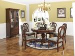 Rubber Wood Home dining room furniture Long and round dining table with 4/6
