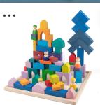 ISO9001 1001 Night Wooden Rainbow Stacker Toy Beech Rome Grimms