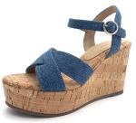 Wedge High Heel Stylish Sandals , Ladies Heeled Sandals For Party Cocktail