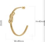 Oem Gold Hoop Earrings For Women Girls Gold Plated Knot Statement Lightweight