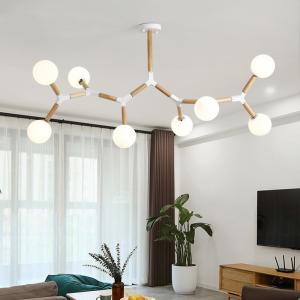 Wholesale Creative Wooden Chandelier with glass bubble chandelier Sptnik Spider Chandelier(WH-MI-214) from china suppliers
