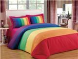 Rainbow Energetic Bedding Polyester Cotton Duvet Cover 4pcs Set Polycotton Bedding set Queen/King Size