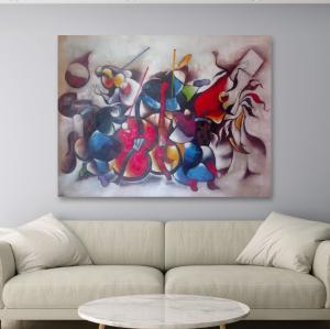Wholesale Handmade Abstract Oil Painting On Canvas Color Violin Music Figure Wall Art for Living Room Dec from china suppliers