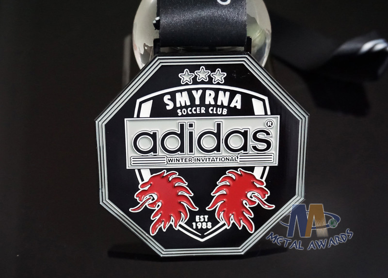 Metal Material Custom Sports Medals Personalized Medallions With Adidas Logo