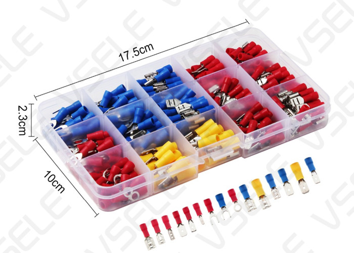 Cable Lugs Assortment Kit Wire Flat Female And Male Insulated Electric Wire Cable Connectors Crimp Terminals Set Kit