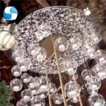 Acrylic Flower Stand Wedding Carved Works Silver Display With Hanging Ball