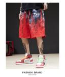 Digital Offset Printing Gradual Mens Red Boardshorts With Pockets