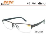 Semi-rimleess hot sale reading glasses,made of metal,suitable for men and women
