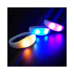 China LED FlashingSilicone Bracelet Sensor Sound Activated Light Up Wristband Sound Activated Silicone LED Flashing Bracelet W on sale