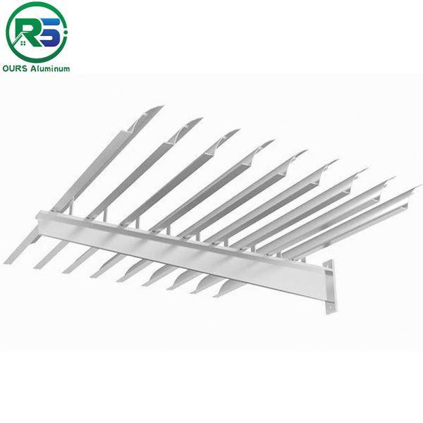 Exterior Pvdf Coating Aluminum Sun Shade System louvers 2-7mm Environment