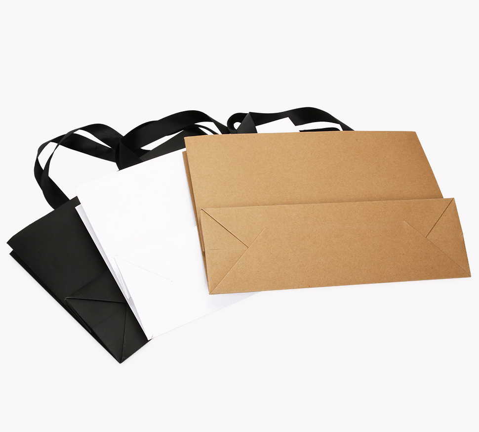 Recycled Biodegradable Boutique Brown Paper Shopping Bags Handle Bulk Kraft Paper Bags