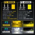 Masters F2 75W 7500 Lumens 3000K Yellow 9004 9007 H4 H13 LED Headlights Bulbs