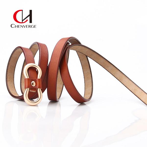 OEM Ladies Leather Belt PU Thin Waist Strap Simple Matching Dress Sub Sweater