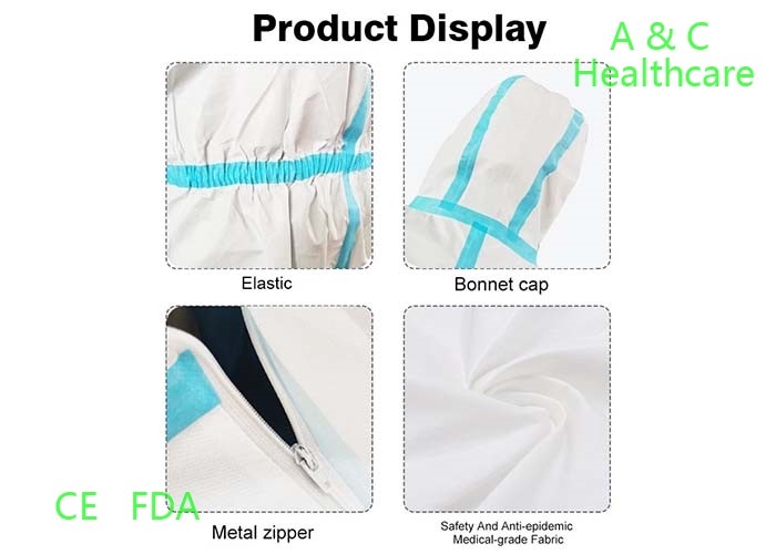 Polypropylene Disposable Painting Overalls With Hood Elastic On Cuff And Ankle