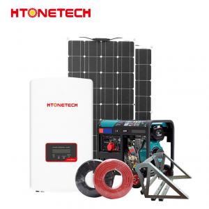 Wholesale Mono Solar Panel Hybrid PV System 450W 5Kw Diesel Generator Single Phase from china suppliers