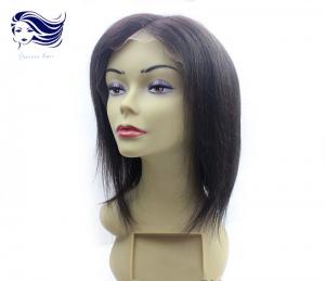 Wholesale Human Hair Short Front Lace Wigs Black Straight Wigs With Bangs from china suppliers