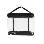 Large Double Zippers Clear Cosmetic Organizer Pouch for Carrying Makeup