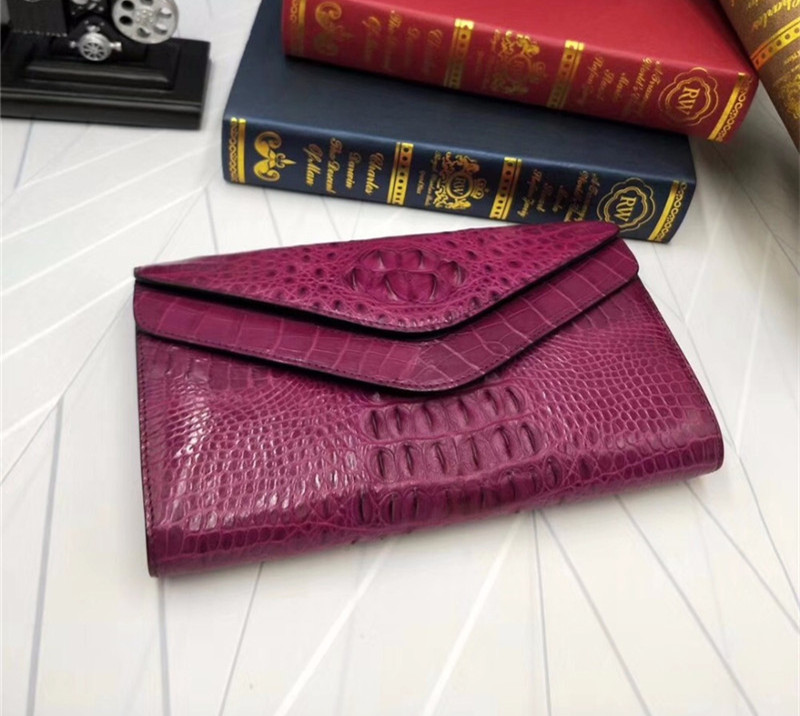 Fashion Genuine Crocodile Skin Female Women Small Envelop Purse Real Alligator Leather Ladies Single Cross Shoulder Bag