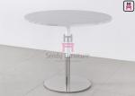 Square Contract Marble Meeting Wooden Dinning Table Dual Color Iron Base