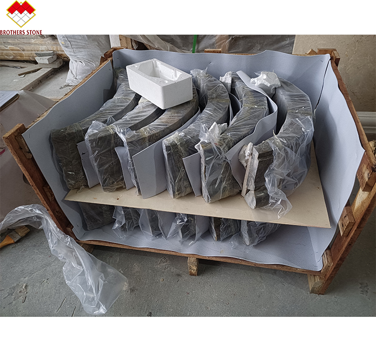 Hotel Solid Beige Cream Stone Roman Marble Pillar Carving Design for Construction