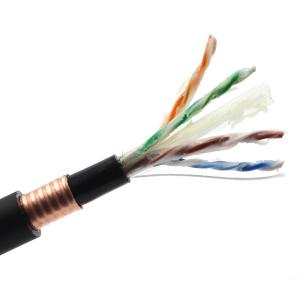 Wholesale Armoured Cat6 Shielded External Cable Double Sheath Lan Cable Steel Tape from china suppliers