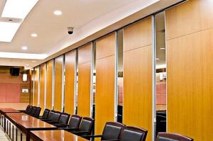 Wholesale Aluminum Frame Wooden Surface Sliding Partition Walls 6m Height from china suppliers