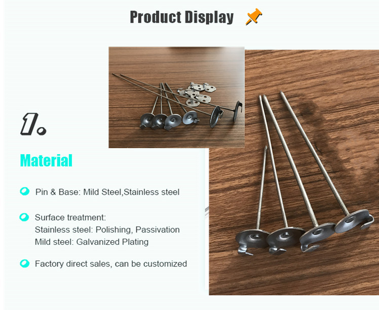 Reusable Insulation Pad 304 Stainless Steel Lacing Anchor Fastener