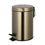 Structure Foot Pedal Trash Bin Household Round Metal Stainless Steel 3L 5L 12L