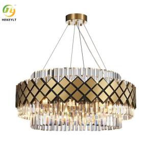 Wholesale K9 Crystal Hanging Ceiling Light LED Brass Clear Modern Crystal Chandeliers from china suppliers