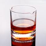 260ml Old Fashioned Whiskey Glass , Indented Cigar Rest Whiskey Shot Glasses