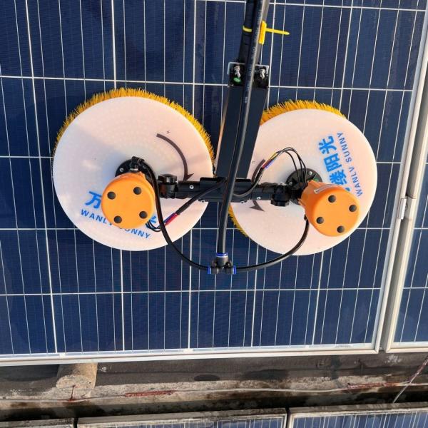 End Brush-Less Motor Driven Rotary Brush for Cleaning Photovoltaic Panels and
