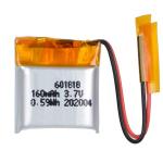 Small Size Li Polymer Rechargeable Battery 601818 3.7V Lipo 160mAh