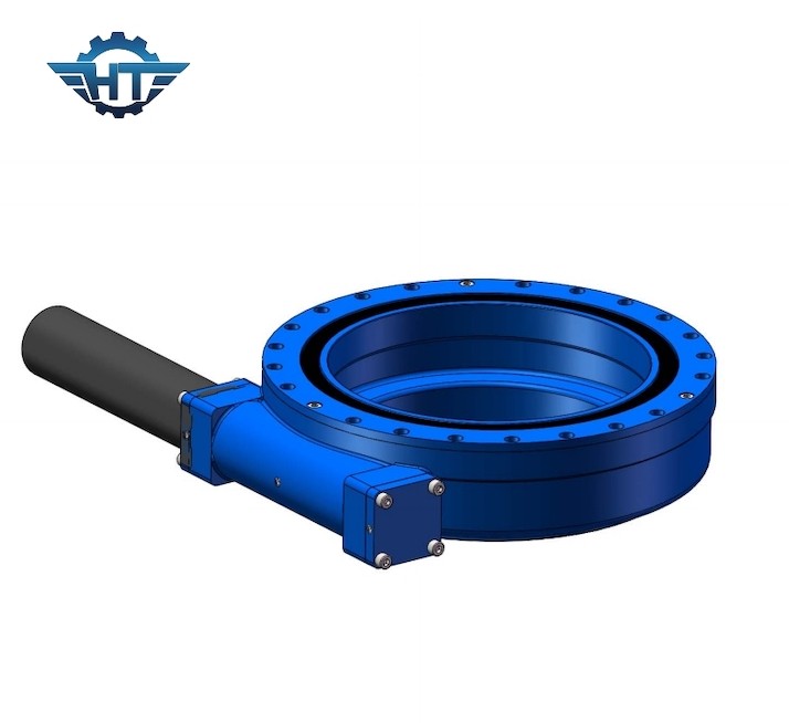 Hourglass Worm Gear Small Slew Drive For Solar Tracker With 24VDC Planetary Gear Motor